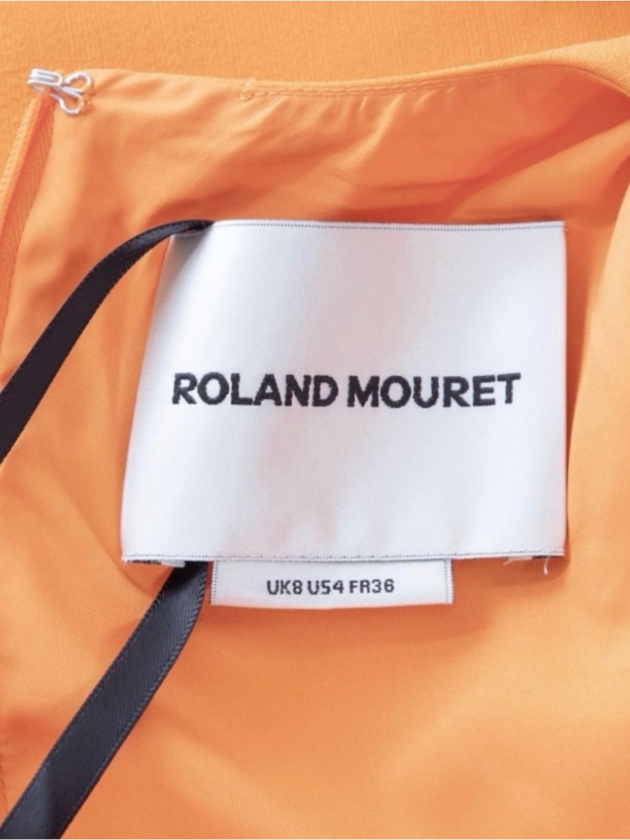 Roland Mouret Twist Front Maxi Dress In Orange Wool In Size 4 Us, 8 Uk — image 5 of 6
